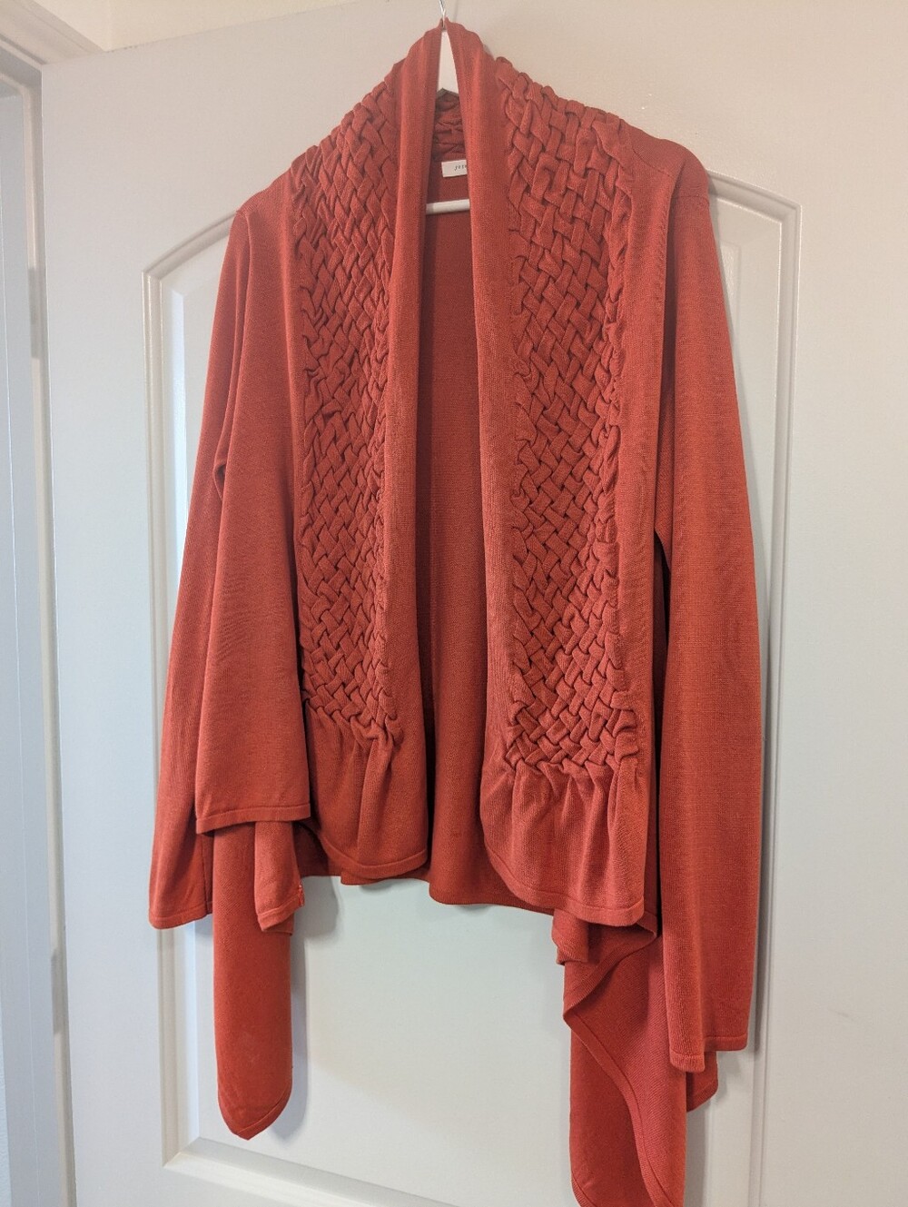 Natori Braided-Front Open Cardigan in RustJosie Natori open-front cardigan